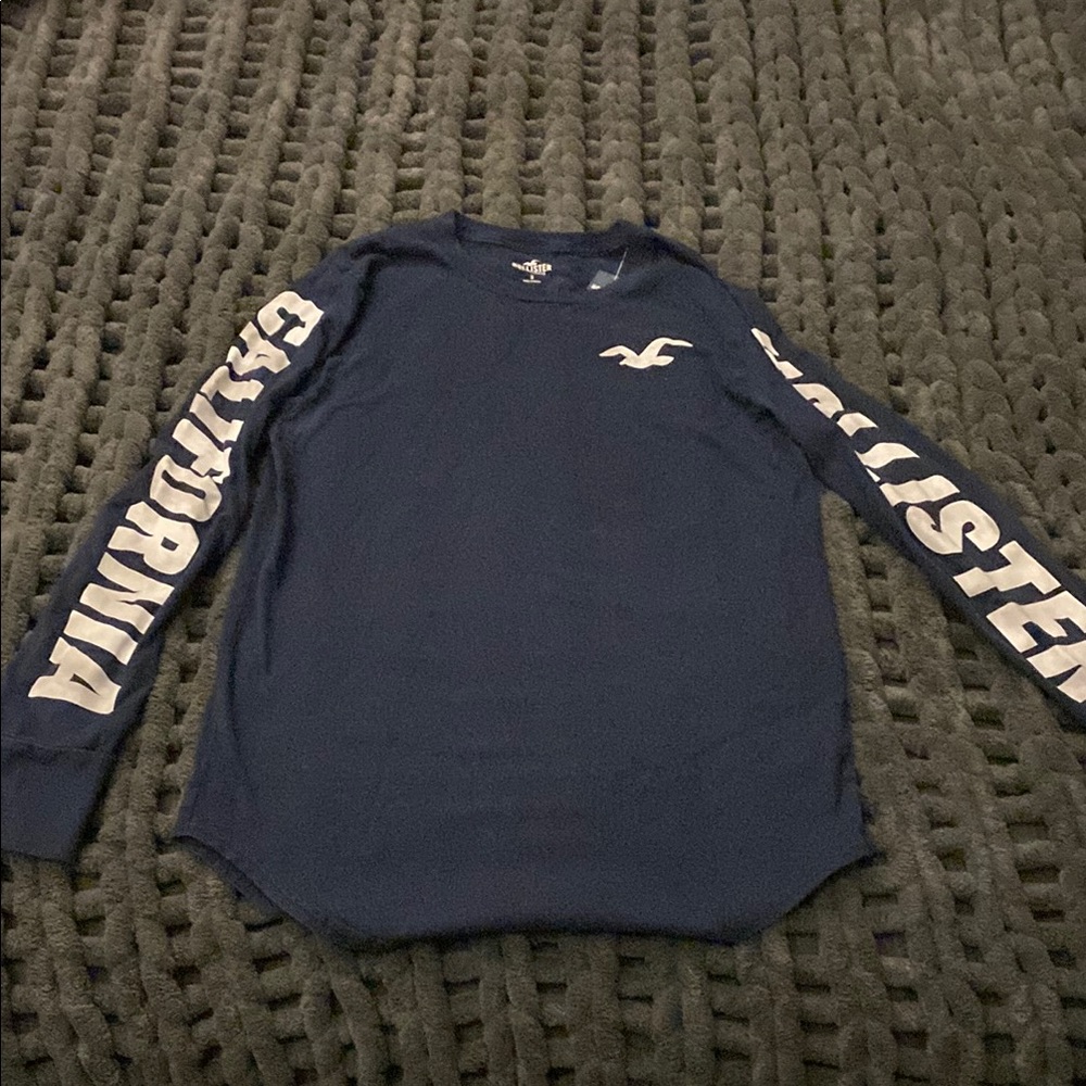 Hollister Blue Long Sleeve Tee with Logo